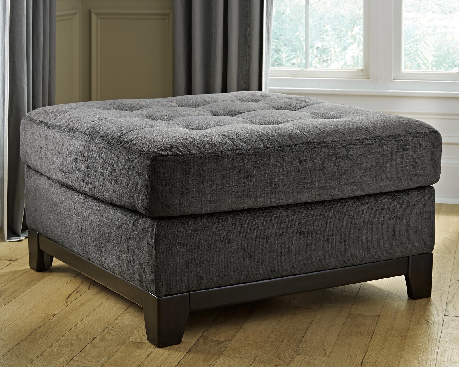 Reidshire Oversized Accent Ottoman - Dark Gray (2)