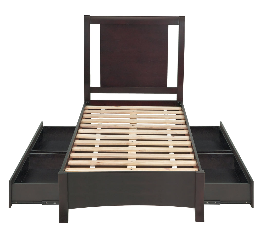 Modus Furniture Nv23D4 Nevis Low Profile Storage Bed In Espresso