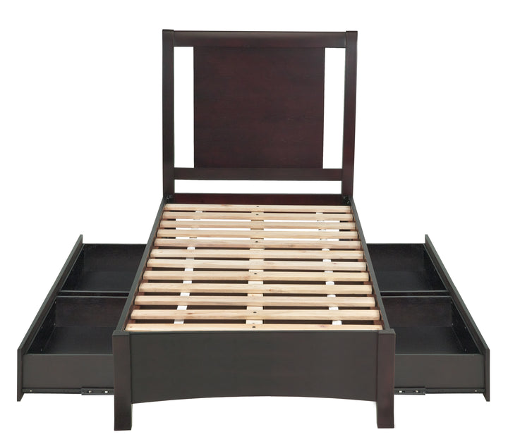 Modus Furniture Nv23D5 Nevis Low Profile Storage Bed In Espresso