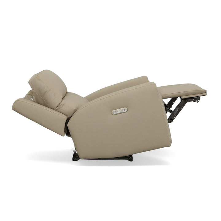 Jarvis Leather Power Recliner with Power Headrest in Parchment