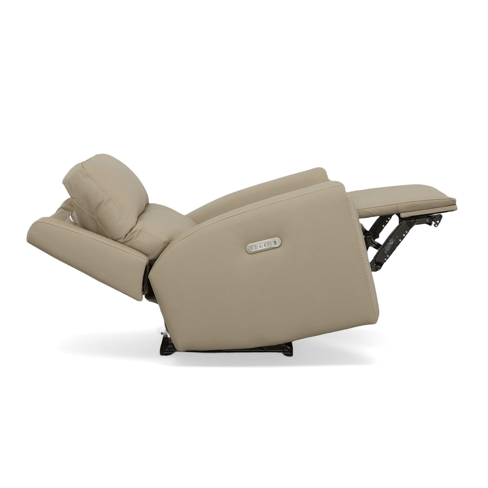 Jarvis Leather Power Recliner with Power Headrest in Parchment