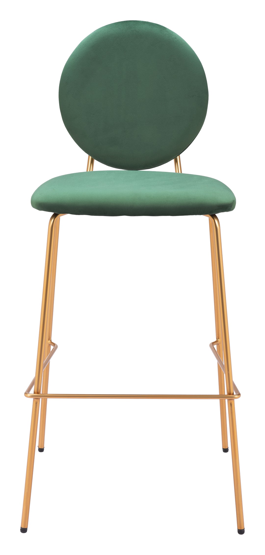 Zuo Modern 109806 Odessa Barstool (Set of 2) Green & Gold
