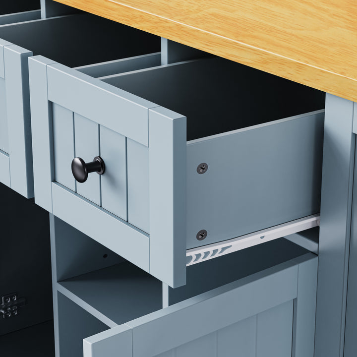 53-inch-blue-kitchen-island-cart-with-drop-leaf-and-power-outlet