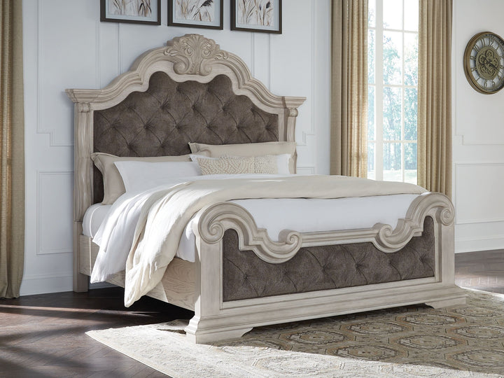 Bruchandi - California King Upholstered Panel Bed - Antique White by Ashley Furniture product image