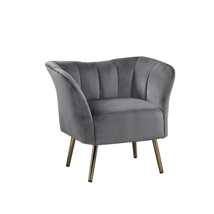 Reese - Accent Chair - Gray Velvet & Gold