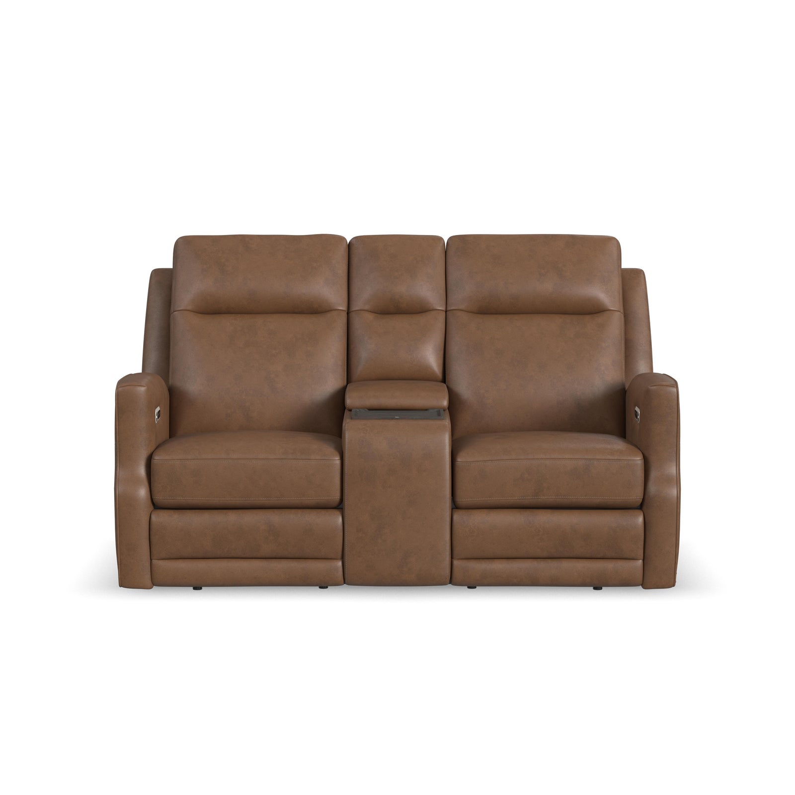 Maxwell  Power Reclining Loveseat With Console, Power Headrests And Lumbar  Cedar