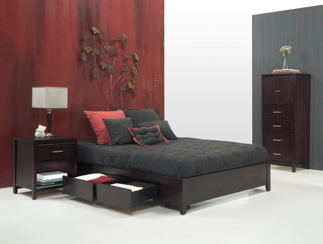 Modus Furniture Sp23D5 Simple Wood Storage Bed In Espresso