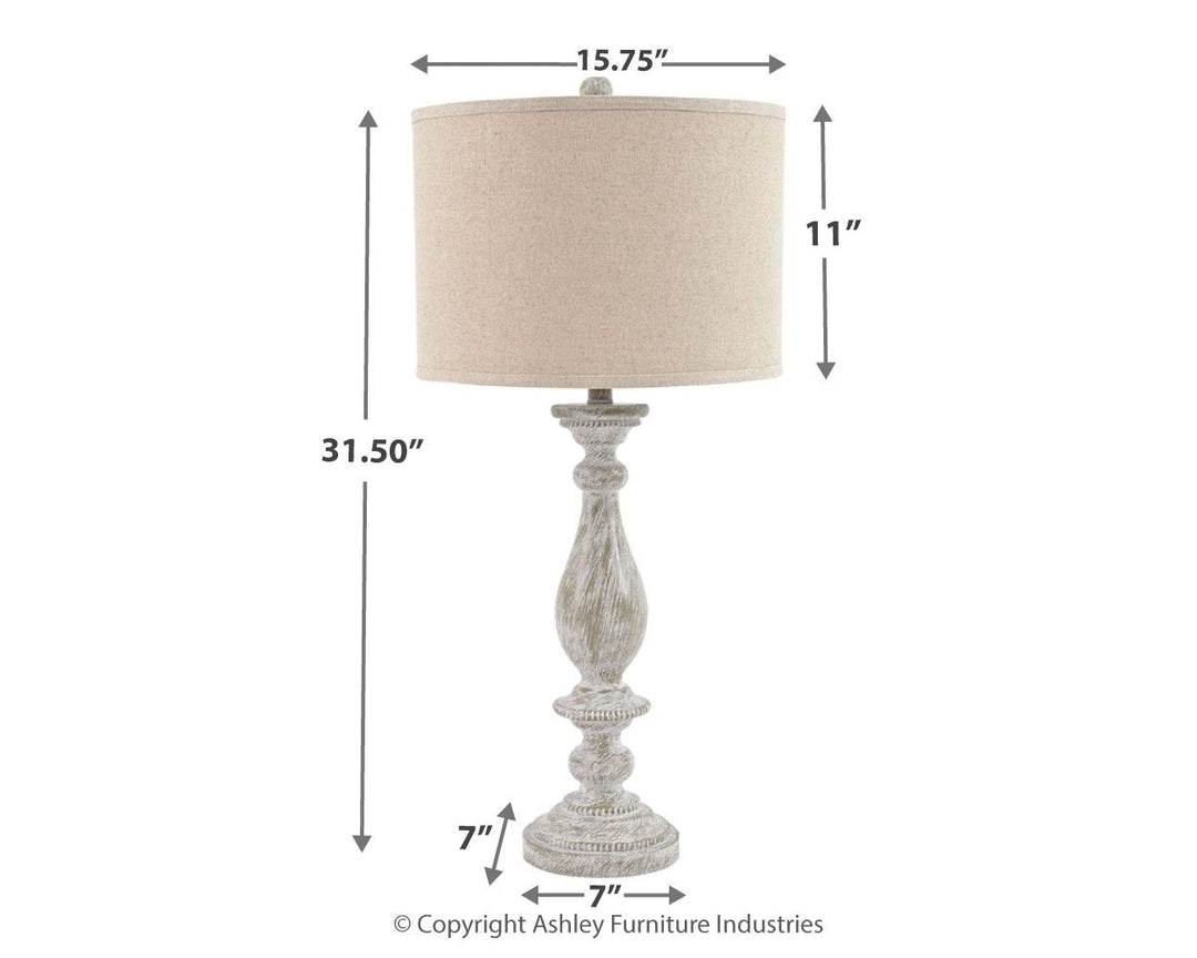 Bernadate - Poly Table Lamp (Set of 2) - Whitewash