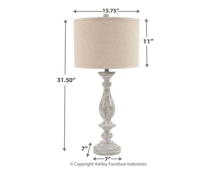 Bernadate - Poly Table Lamp (Set of 2) - Whitewash