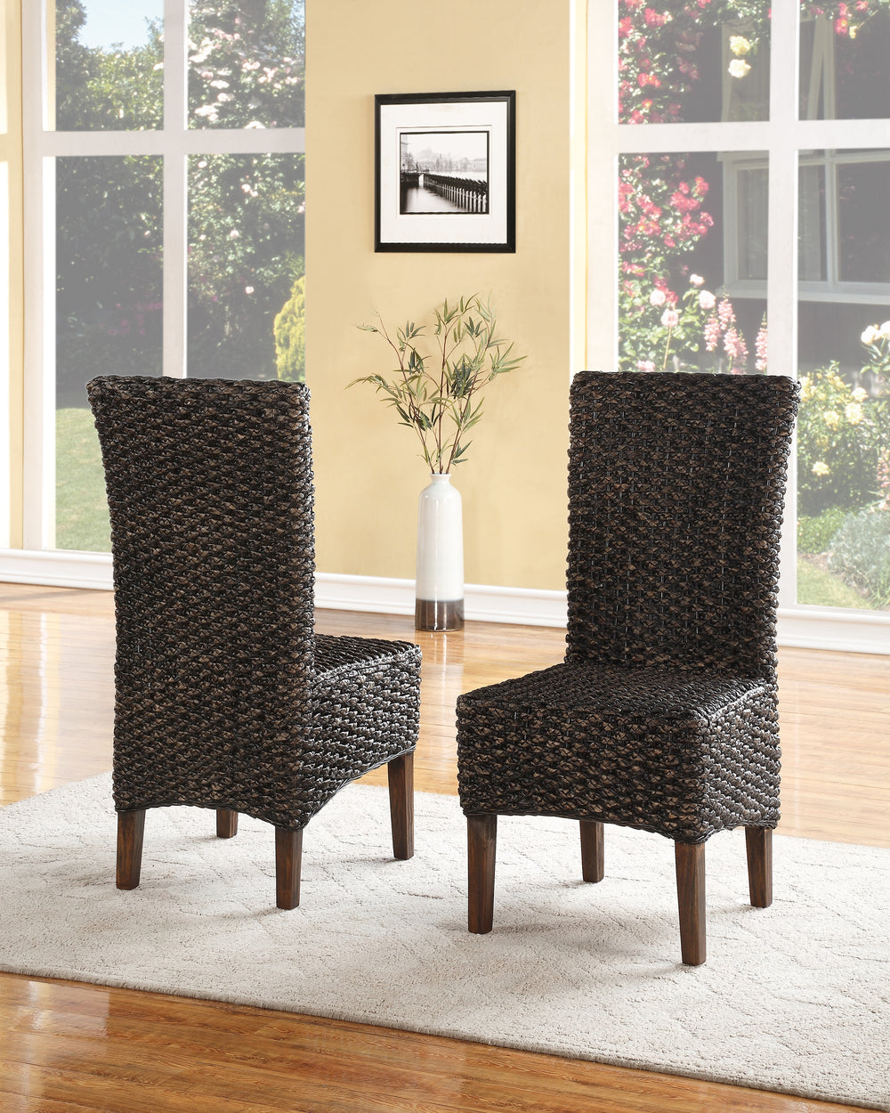 Modus Furniture 3F4166 Meadow Wicker Dining Chair In Brick Brown