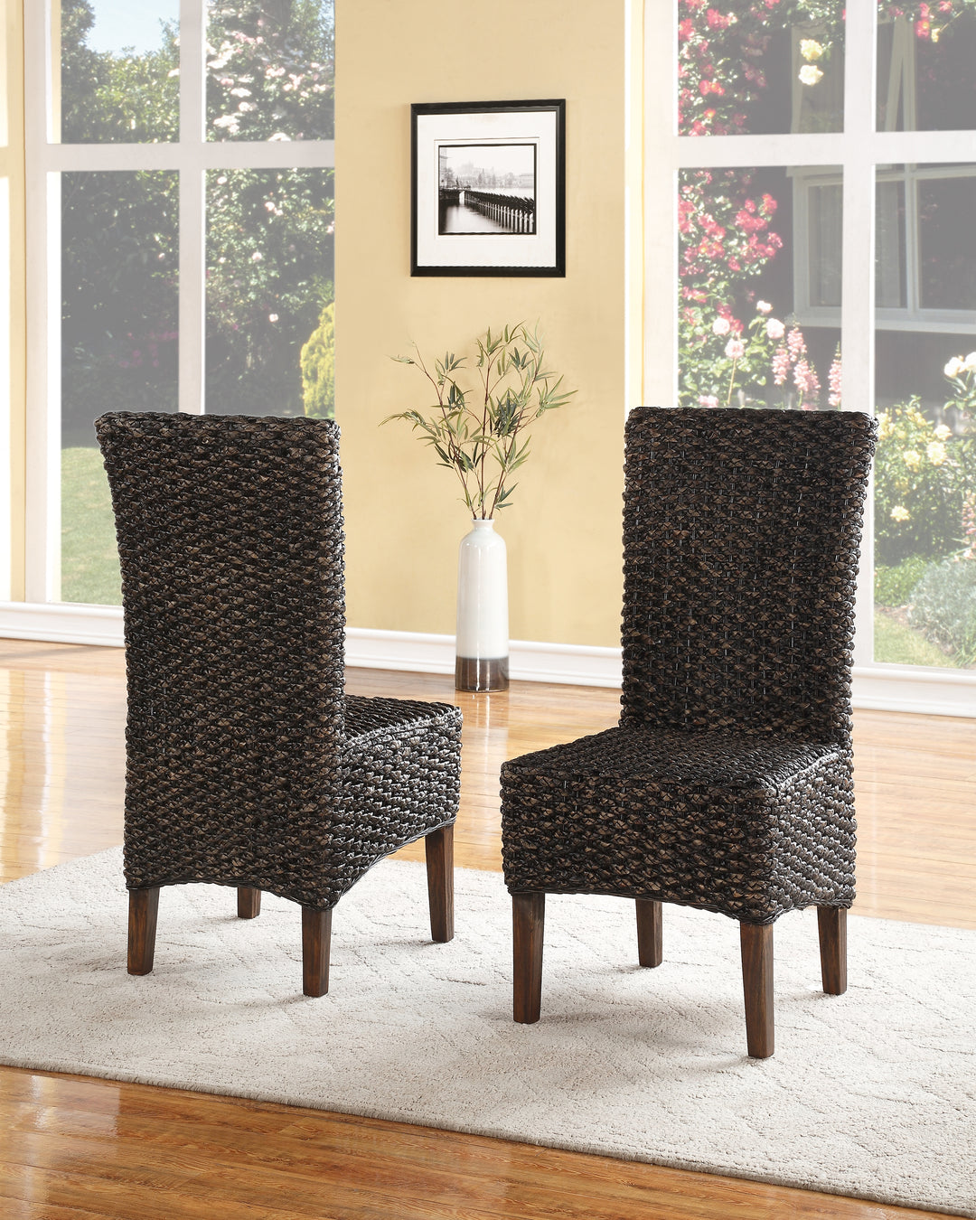 Modus Furniture 3F4166 Meadow Wicker Dining Chair In Brick Brown