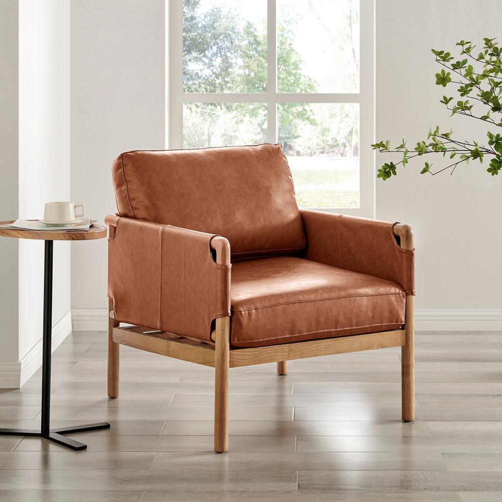 Barclay Faux Leather Accent Arm Chair - Vintage Cider - lifestyle