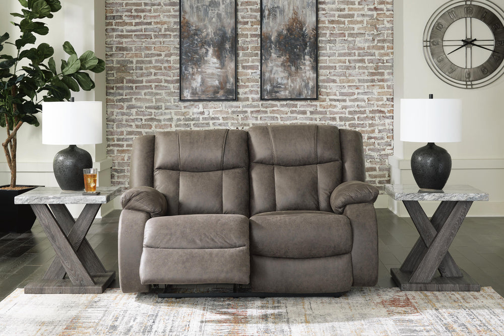 First Base Reclining Loveseat - Dark Gray (7)