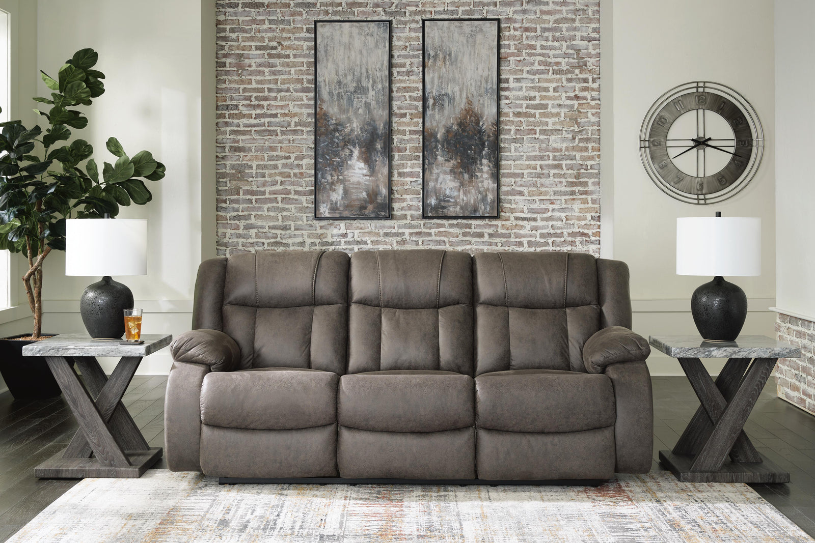 First Base Reclining Sofa - Dark Gray (2)