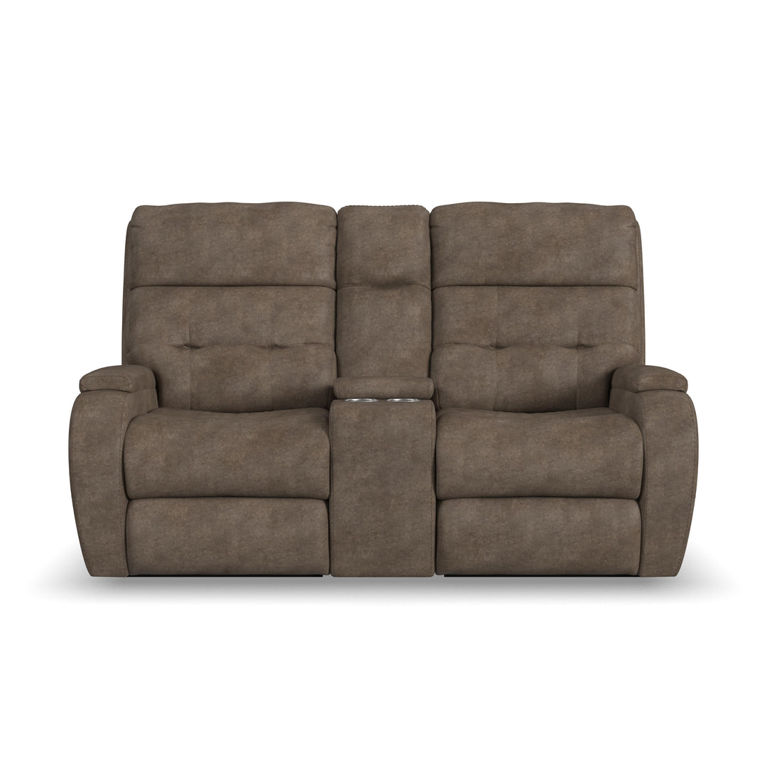 flexsteel-b3906-601h-strait-power-reclining-loveseat-with-console-power-headrests-dark-brown