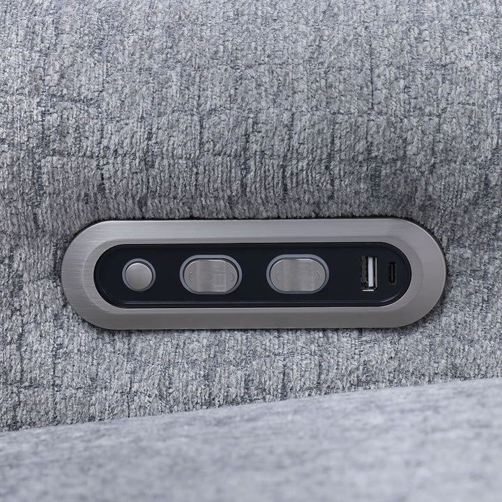 Fullar - RAF Modular Power Motion Recliner - Light Gary Chenille