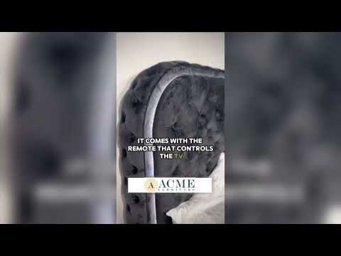 Kana - Queen Bed With LED, Fireplace & TV Stand - Black Upholstery Velvet