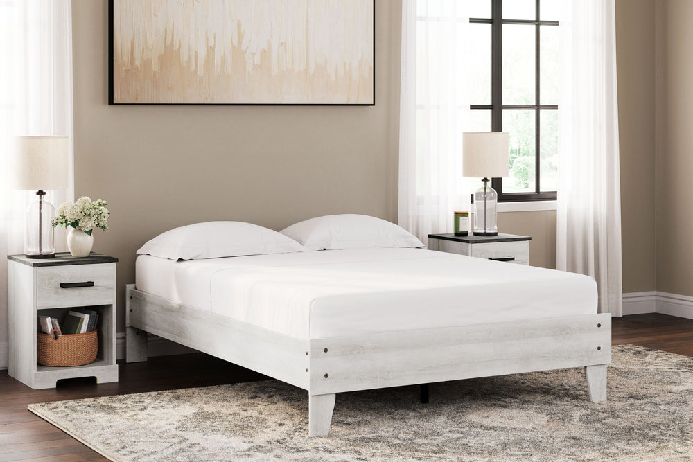 Shawburn - Full Platform Bed - Whitewash