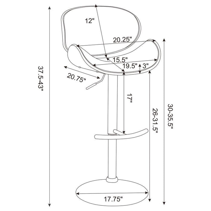 Harris - Adjustable Bar Stool - Ecru And Chrome