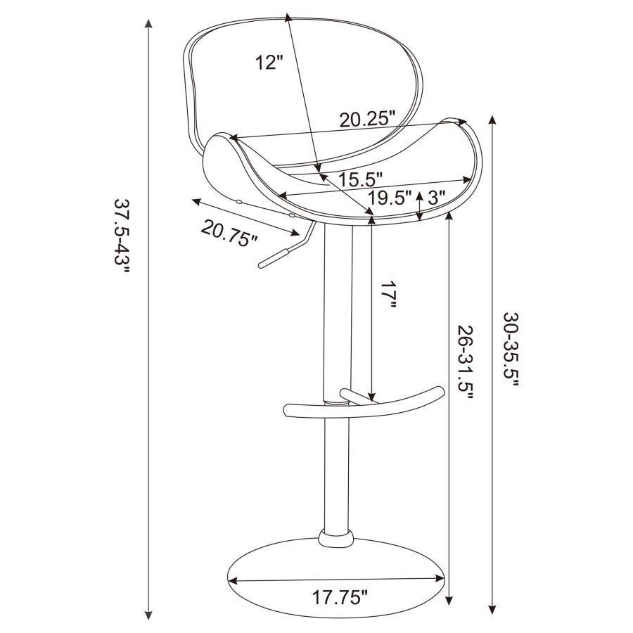 Harris - Adjustable Bar Stool - Ecru And Chrome
