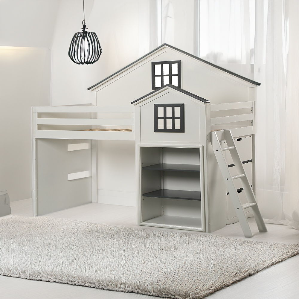 ACME Furniture Ratana Loft Bed Gray & White