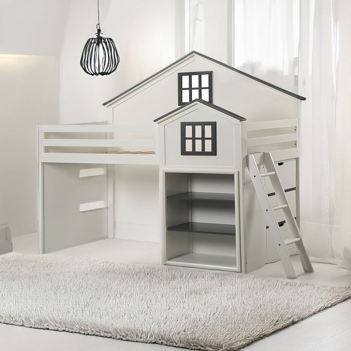 ACME Furniture Ratana Loft Bed Gray & White
