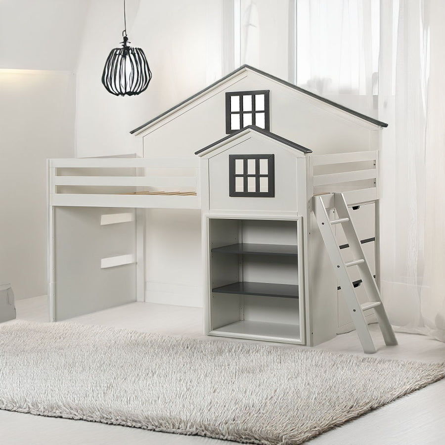 ACME Furniture Ratana Loft Bed Gray & White