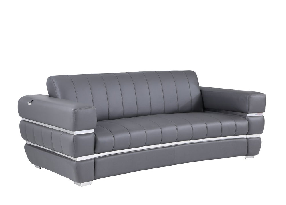 DivanItalia 904 Sofa in Top-Grain Italian Leather - Dark Gray