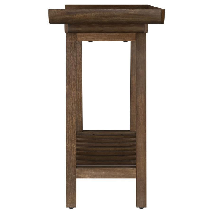Ornelas - Console Table With Slatted Shelf - Mango Brown