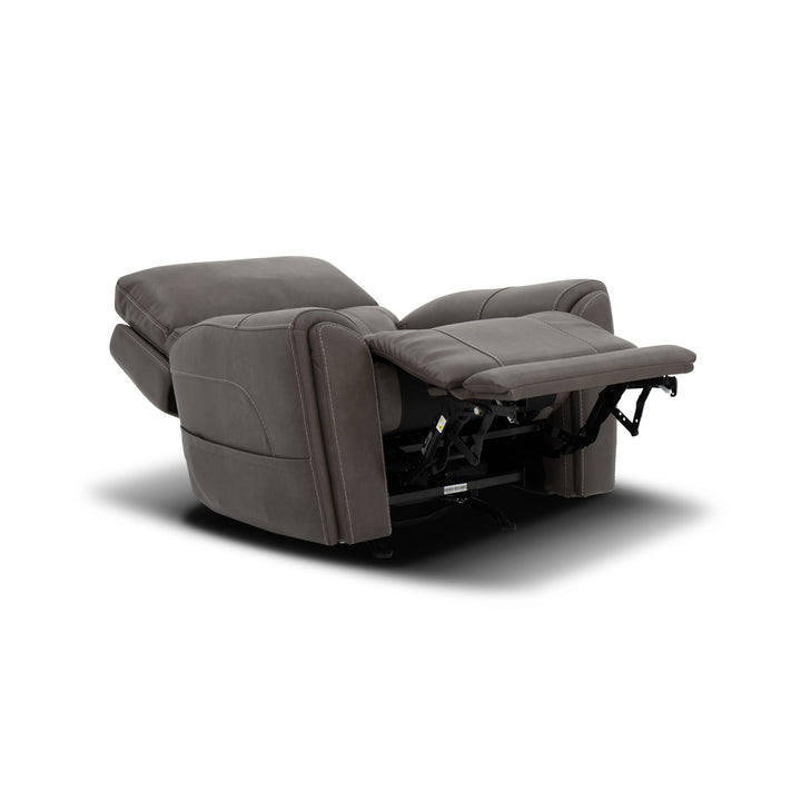 Carter Fabric Power Rocking Recliner with Power Headrest, Lumbar, Heat &amp; Massage in Smoke