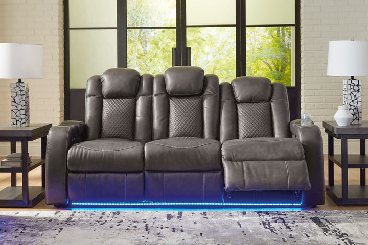 Fyne-Dyme - Power Reclining Sofa With Adj Headrest - Shadow