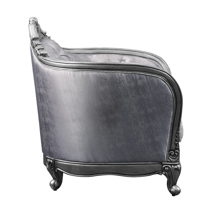 Ariadne - Sofa With 5 Pillows - Fabric & Platinum