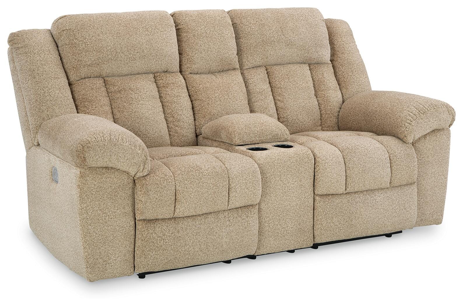 Tip-Off Power Reclining Loveseat - Beige (1)