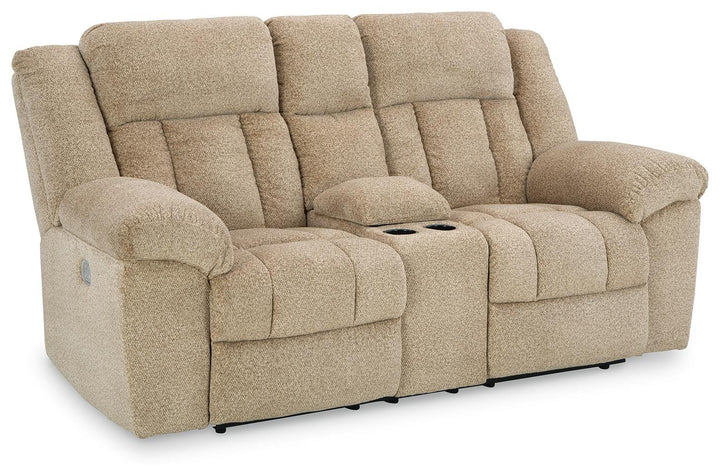 Tip-Off Power Reclining Loveseat - Beige (1)
