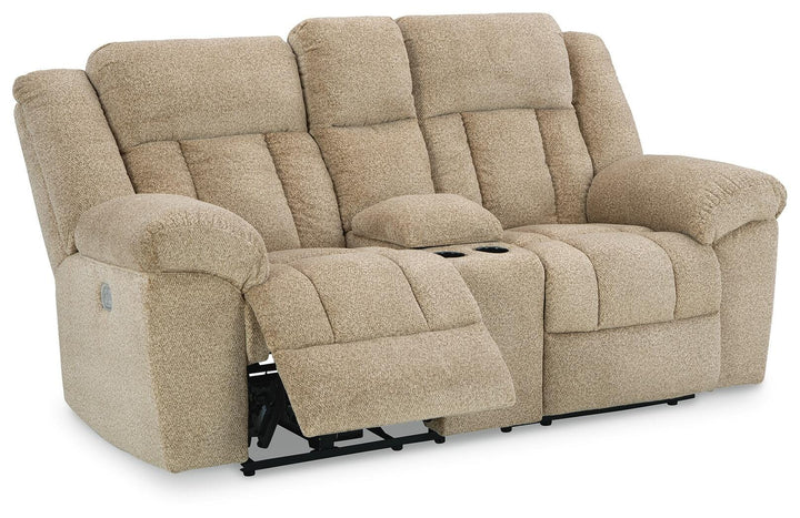 Tip-Off Power Reclining Loveseat - Beige (4)