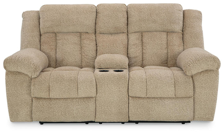 Tip-Off Power Reclining Loveseat - Beige (5)