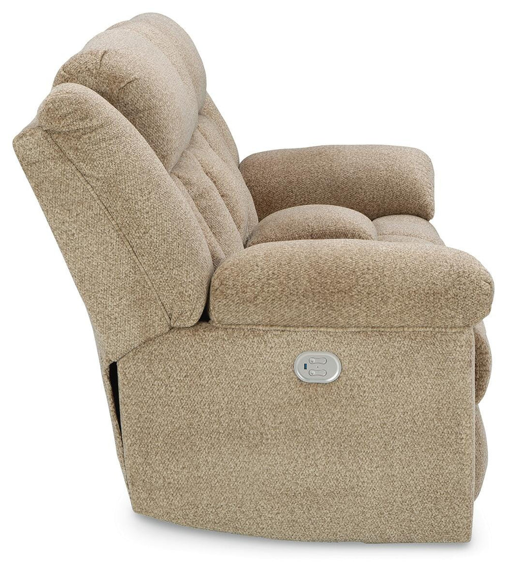 Tip-Off Power Reclining Loveseat - Beige (6)