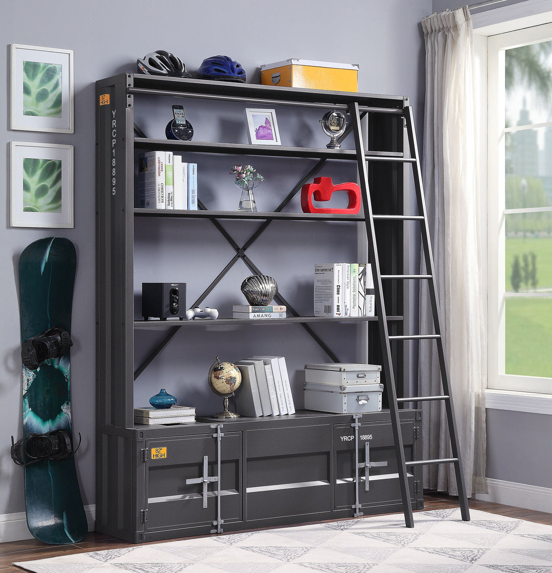 Cargo - Bookcase With Ladder - Gunmetal