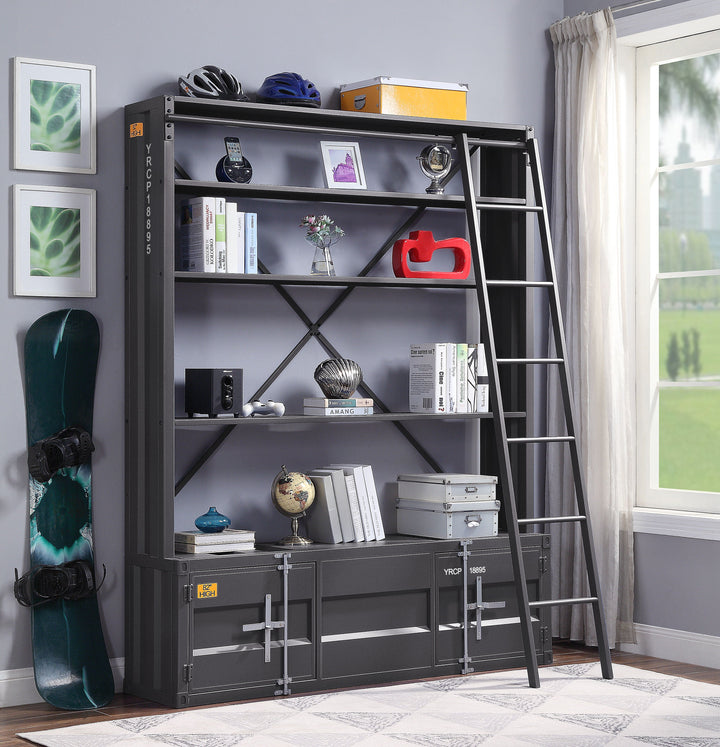 Cargo - Bookcase With Ladder - Gunmetal