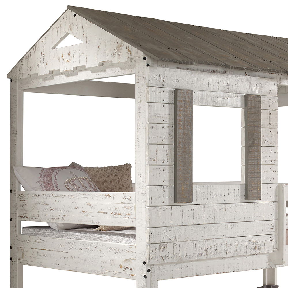Darlene - Twin Over Twin Bunk Bed - Rustic White