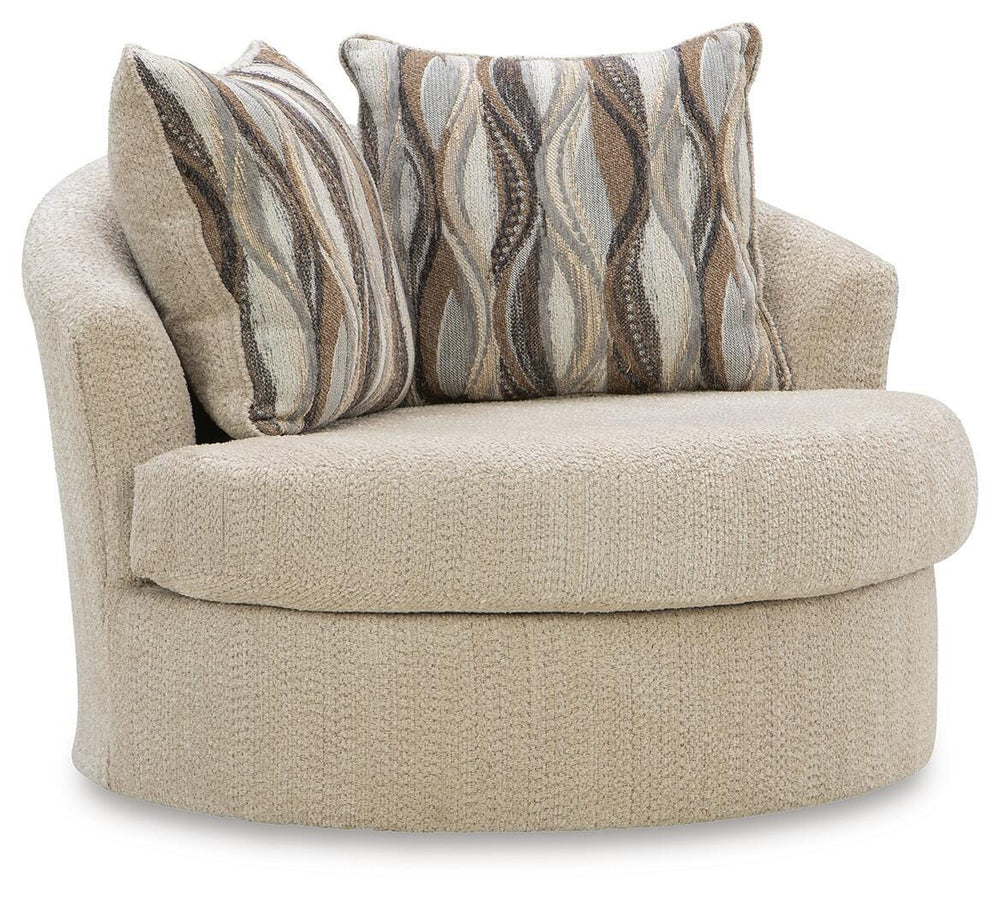 Lofwood Swivel Accent Chair - Oatmeal (1)