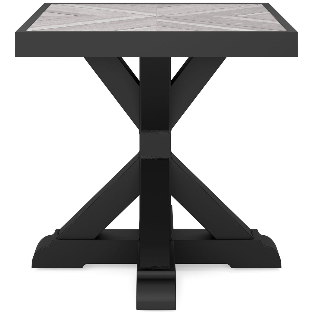 Beachcroft - Square End Table - Black / Light Gray
