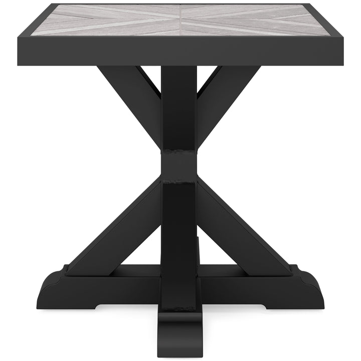 Beachcroft - Square End Table - Black / Light Gray