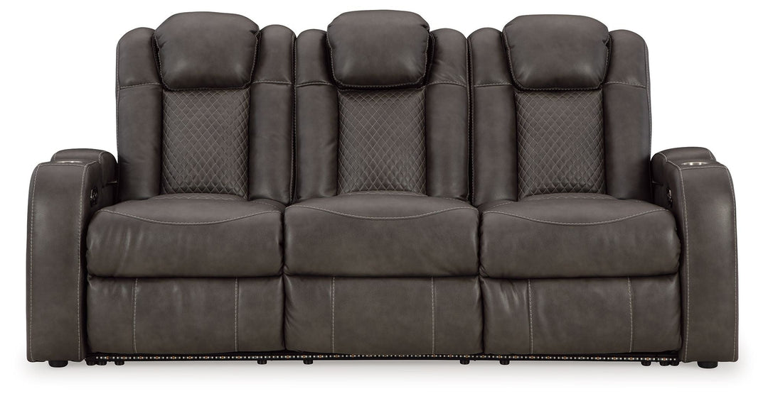 Fyne-Dyme - Power Reclining Sofa With Adj Headrest - Shadow