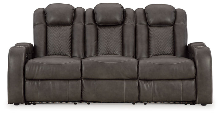 Fyne-Dyme - Power Reclining Sofa With Adj Headrest - Shadow