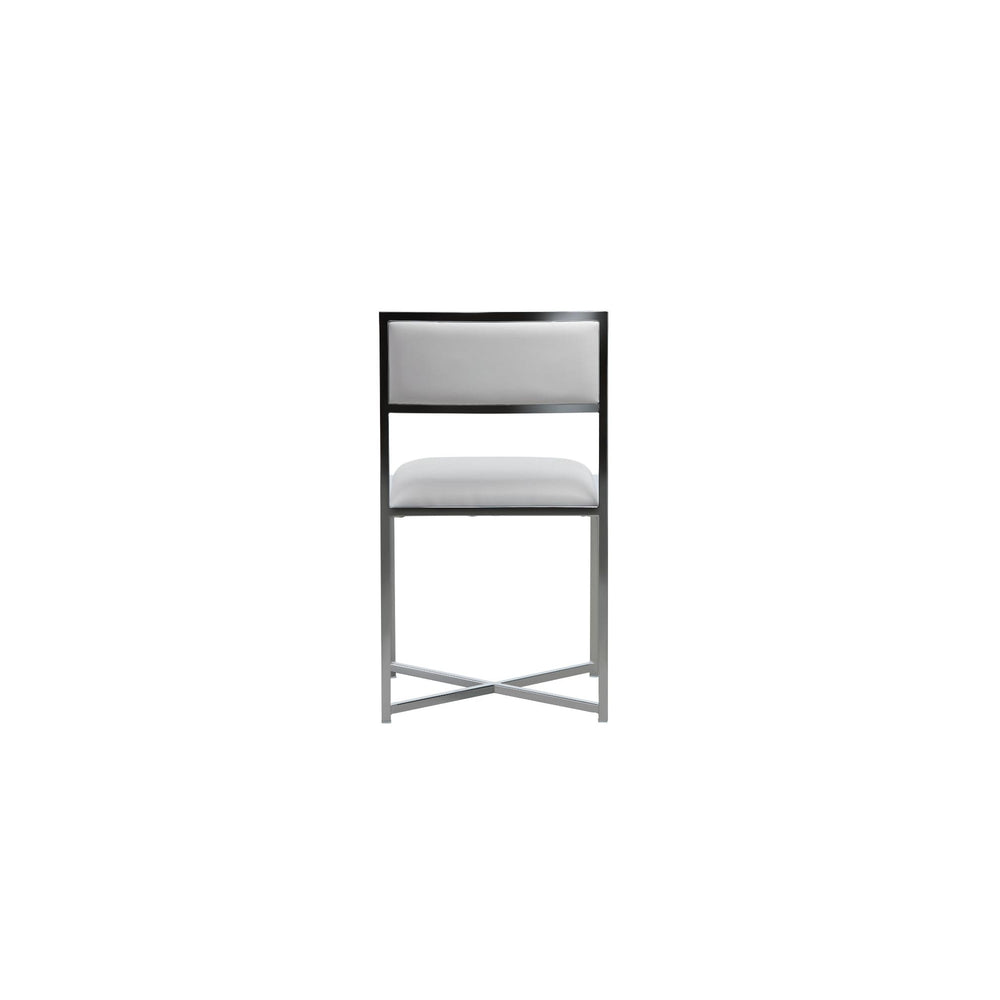Amalfi X-Base Chair in White Leather modern furniture Contempo Furniture