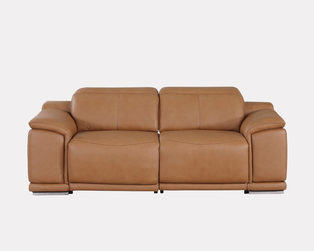 DivanItalia 9762 Cognac Italian Leather Modular Loveseat