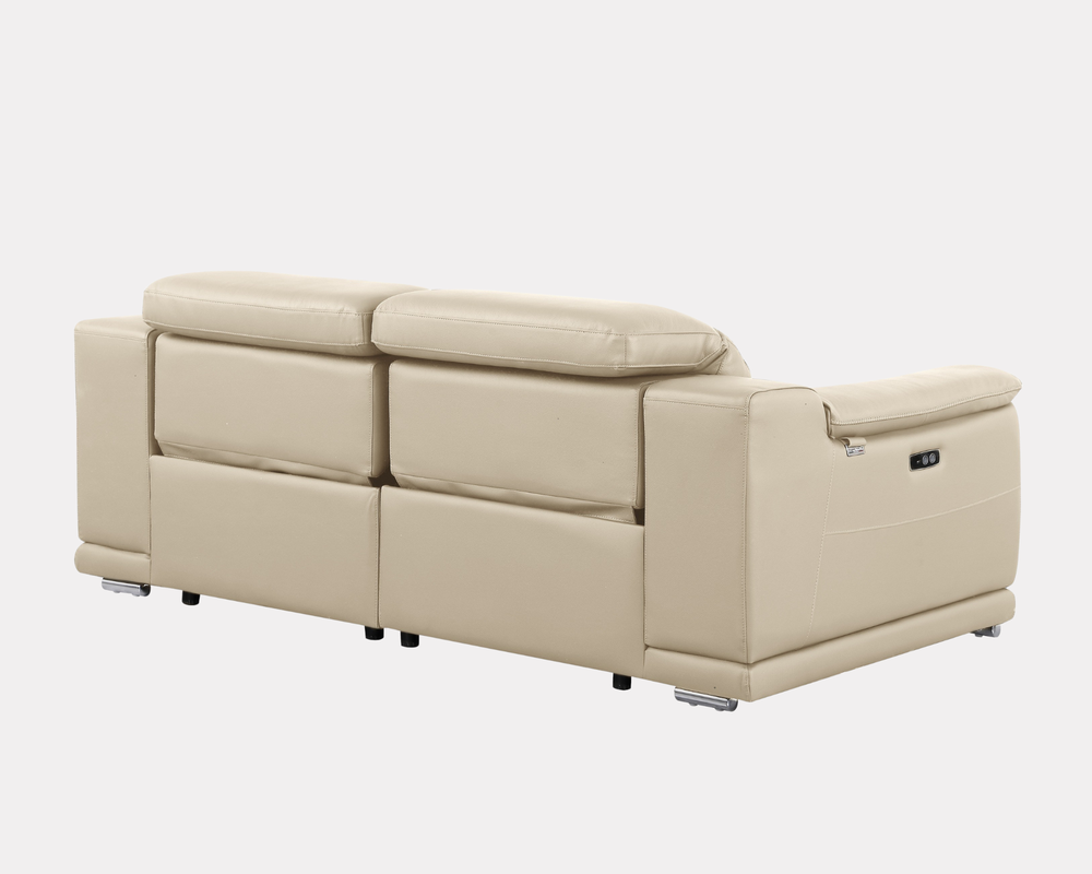 DivanItalia 9762 Beige Italian Leather Modular Loveseat - alternate view 5