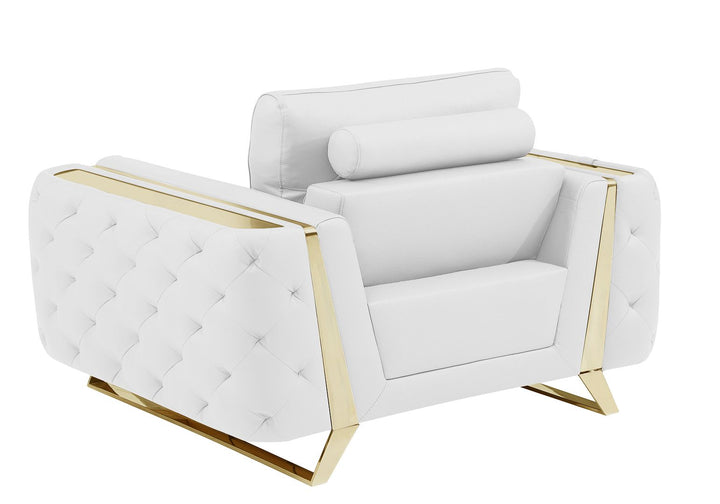 DivanItalia 1050 Chair in Top-Grain Italian Leather - White