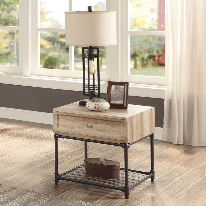 Brantley II - End Table - Oak & Sandy Black